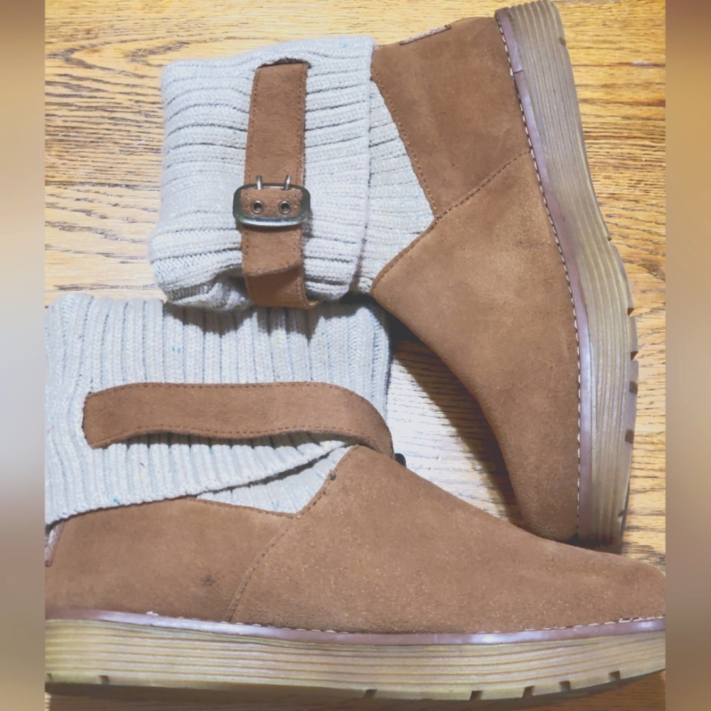 Skechers J'Adore Womens boots Australian Brown Suede Sweater cuff